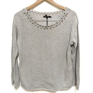 New max jeans grey studded cut out sweater XS